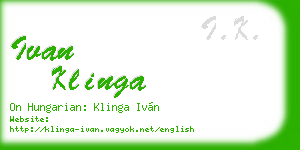 ivan klinga business card